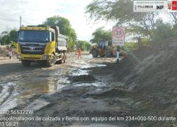 LIMPIEZA EN EL SECTOR LOS CEREZOS - LA CRUZ, DURANTE EL ESTADO DE EMERGENCIA